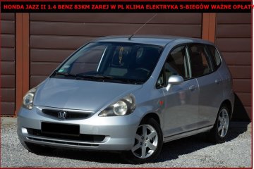 Honda Jazz II 1.4 Benz 83KM Zarej w PL Klima Elektryka 5-Biegów