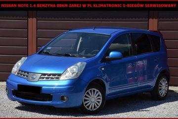 Nissan Note 1.4 Benzyna 88KM Klimatronic 5-Biegów Zarej w PL Serwis