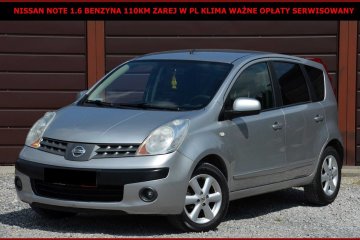 Nissan Note 1.6 Benzyna 110KM Klima 5-Biegów Zarej w PL Ważne Opłaty